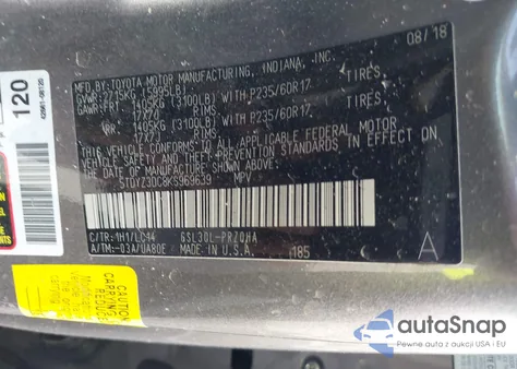 2019 Toyota Sienna Xle 8 Passenger из США, поврежденный, VIN 5TDYZ3DC8KS969639